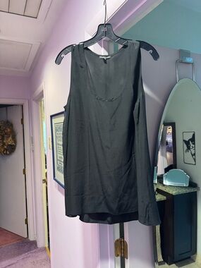 EILEEN FISHER Black Silk-Look Sleeveless Camisole